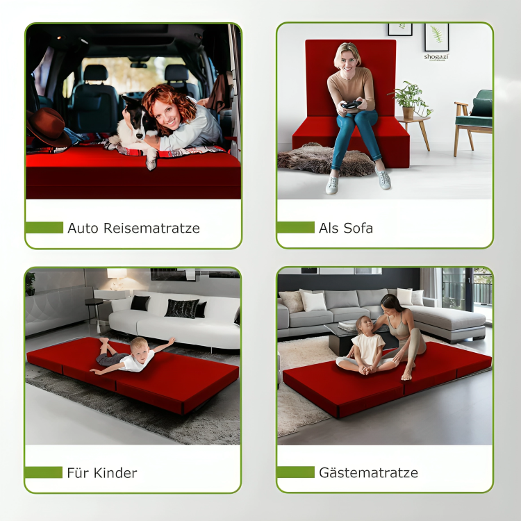 Faltmatratze 90x200 cm (Anthrazit)