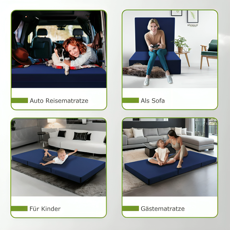 Faltmatratze 90x200 cm (Anthrazit)